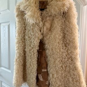 Plush Cream Teddy Coat for Women - Faux Shearling Jacket